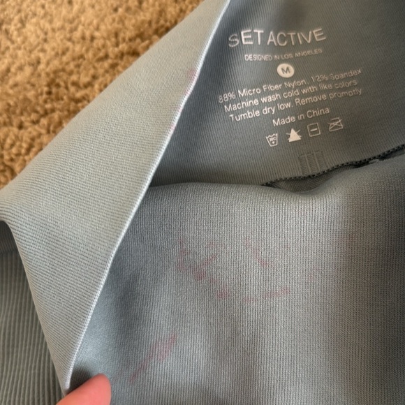 Set Active Sculptflex Seamless Leggings Light Green/Blue Athletic Pants - Picture 6 of 11